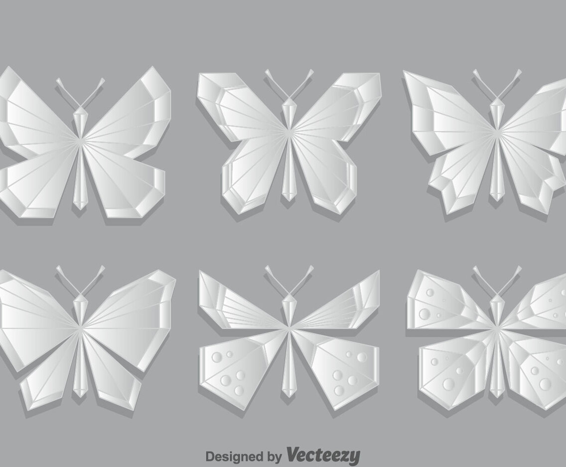 Geometric Butterfly Vector Set