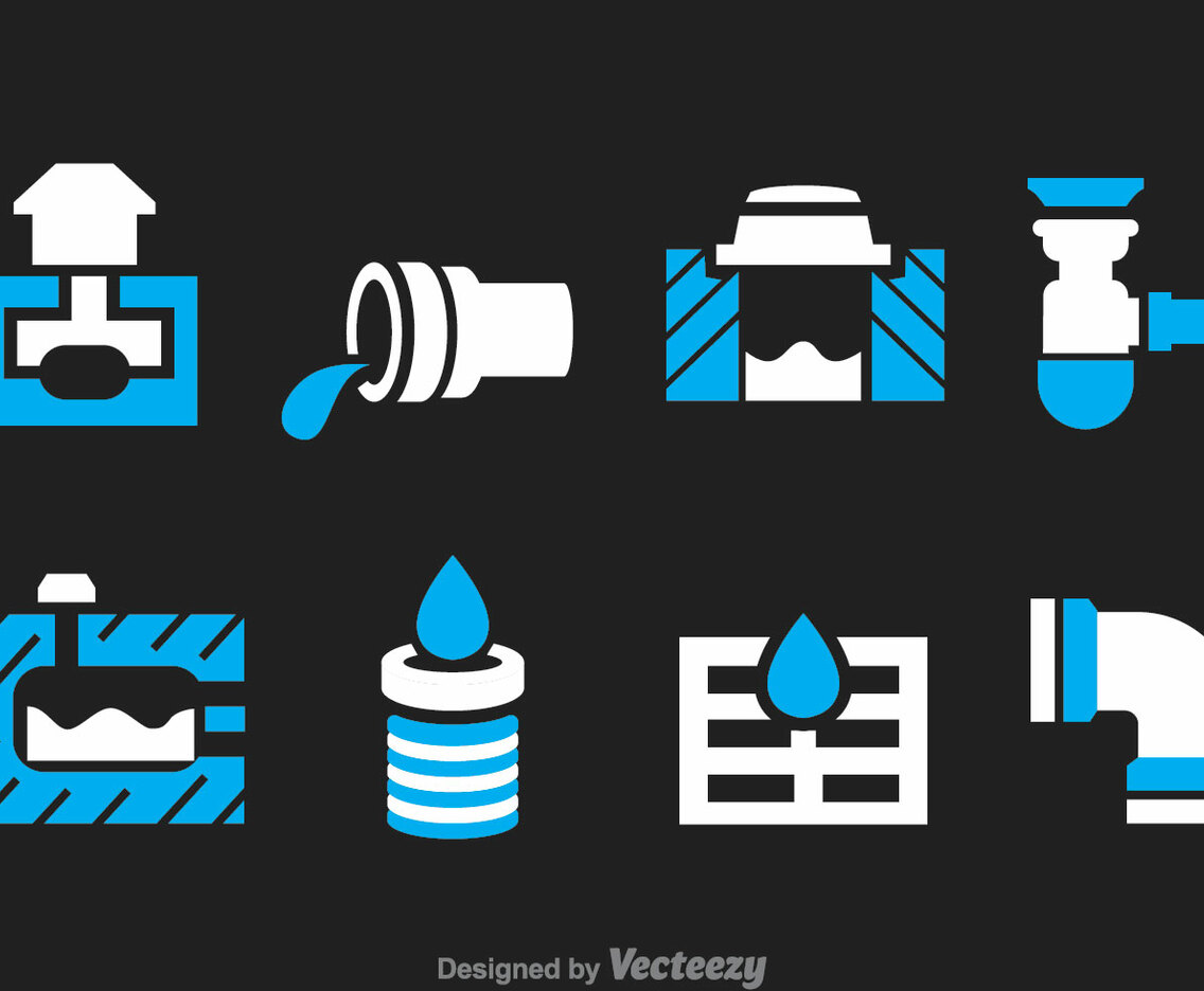 Sewage Icons Vector Set