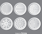 Metal Manhole Covers Vector Set