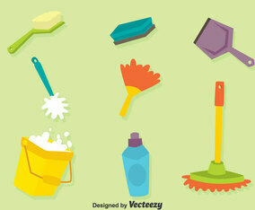 Cleanning Tools Vector Set