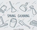 Hand Drawn Spring Cleaning Vector Set