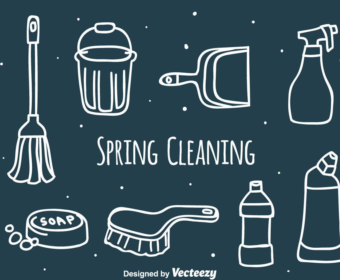 Hand Drawn Spring Cleaning Vector