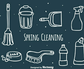 Hand Drawn Spring Cleaning Vector