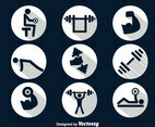 Squat Circle Icons Vector