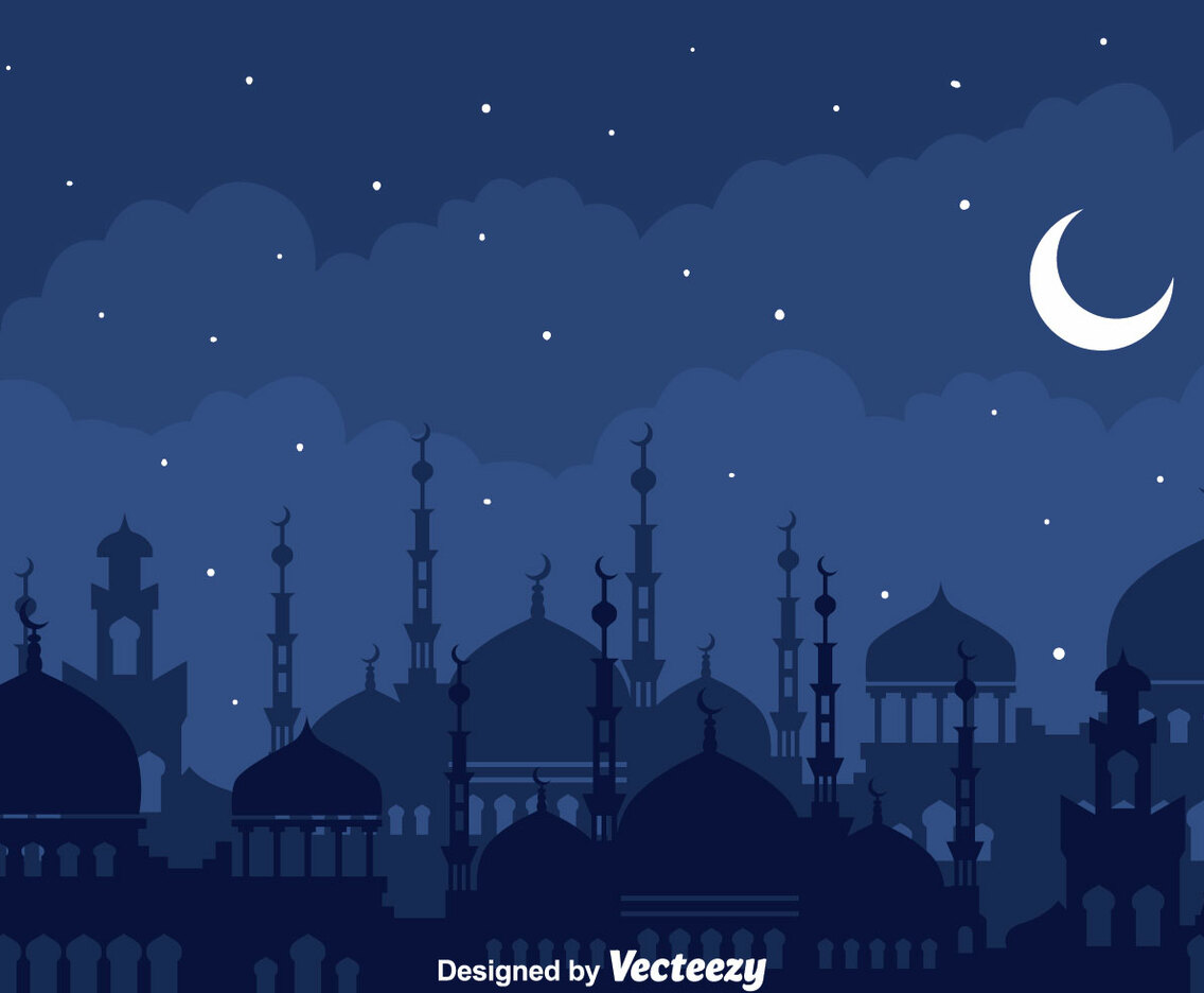 Arabian Night With Mosque Background