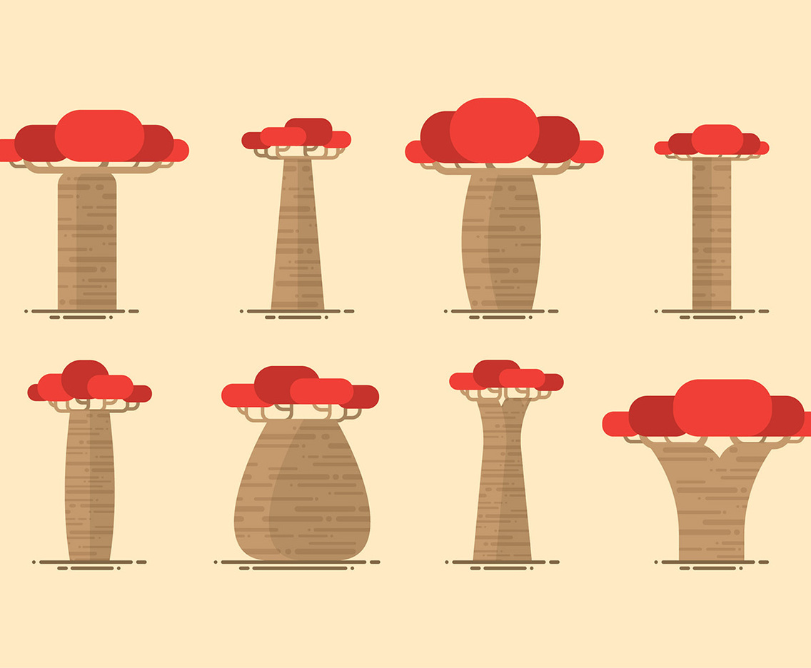 Baobab Flat Vector