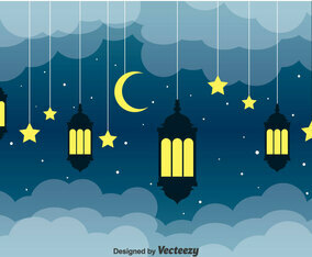 Arabian Lantern Night Background