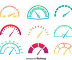 Meter Icons Gradient Colors Vector