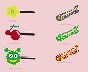 Girly Hair Clip Vector