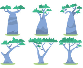African Tree Vector Set