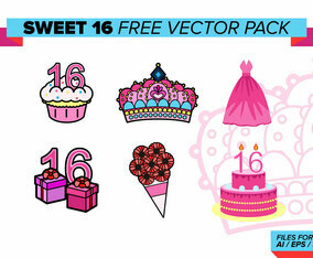Sweet 16 Free Vector Pack