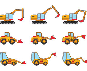 Skid Steer Vector Icons