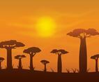 Free Baobab Vector Background