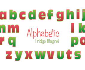 Fridge Magnet Alphabet Vector Set