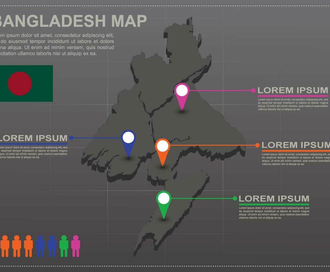 Free Bangladesh Map Infography