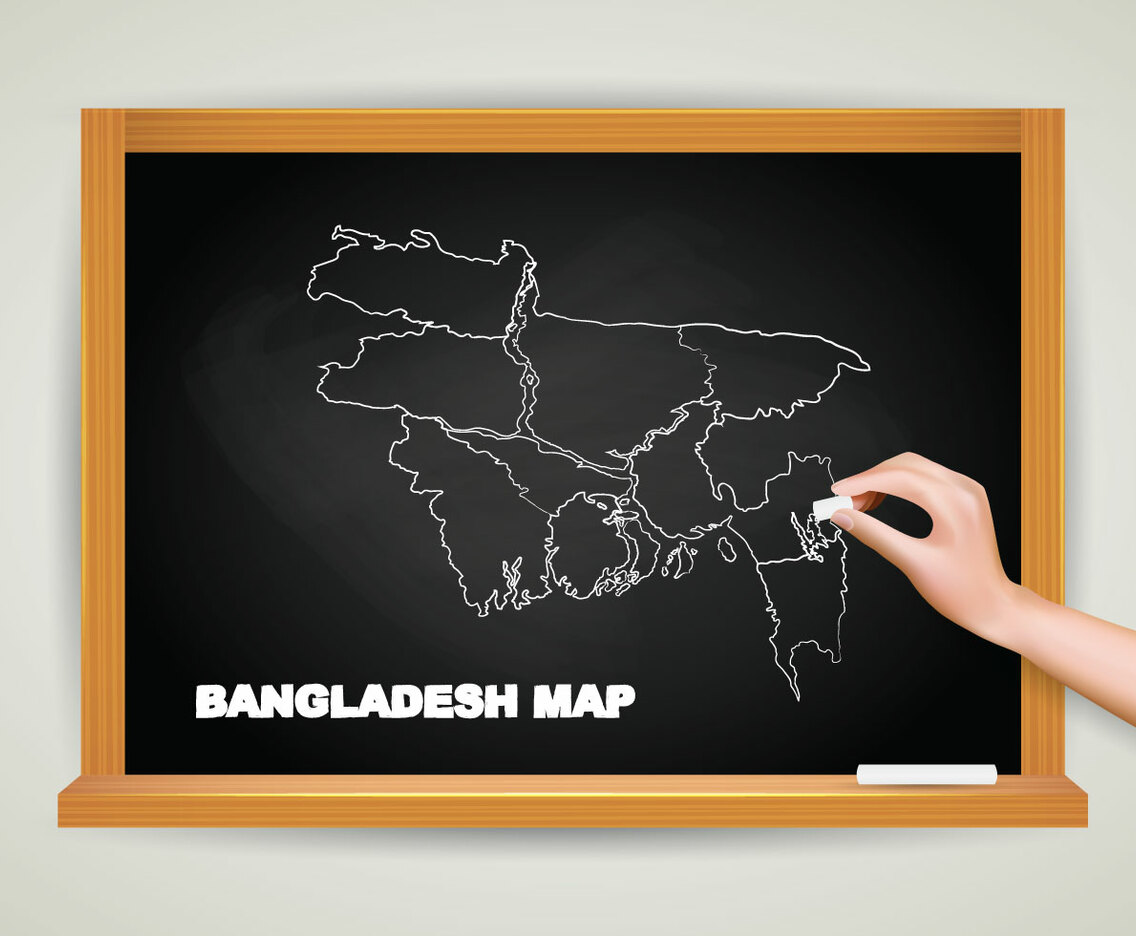 Free Bangladesh Map Chalkboard