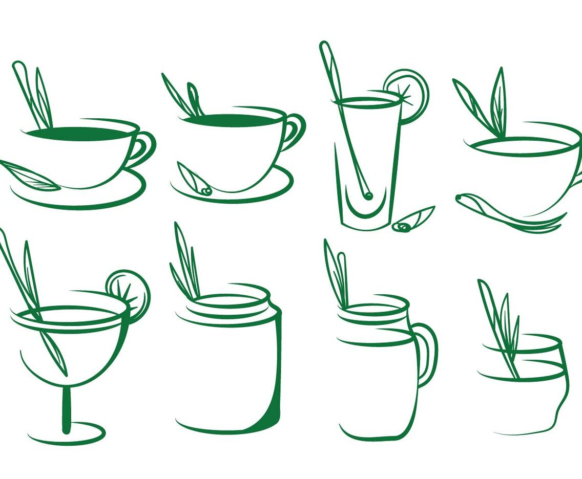 Free Lemongrass Tea Vector Set