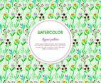 Painted Thyme and Flower Vector Pattern