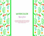 Watercolor Thyme and Flower Vector Frame