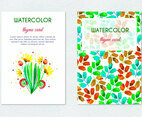 Free Vector Hand Drawn Watercolor Herb Floral Cards