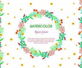 Free Vector Watercolor Thyme Frame and Border