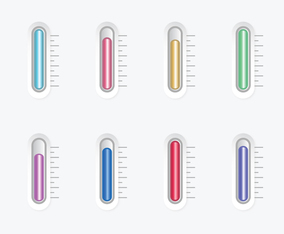 3D Thermometer Vectors