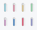 3D Thermometer Vectors
