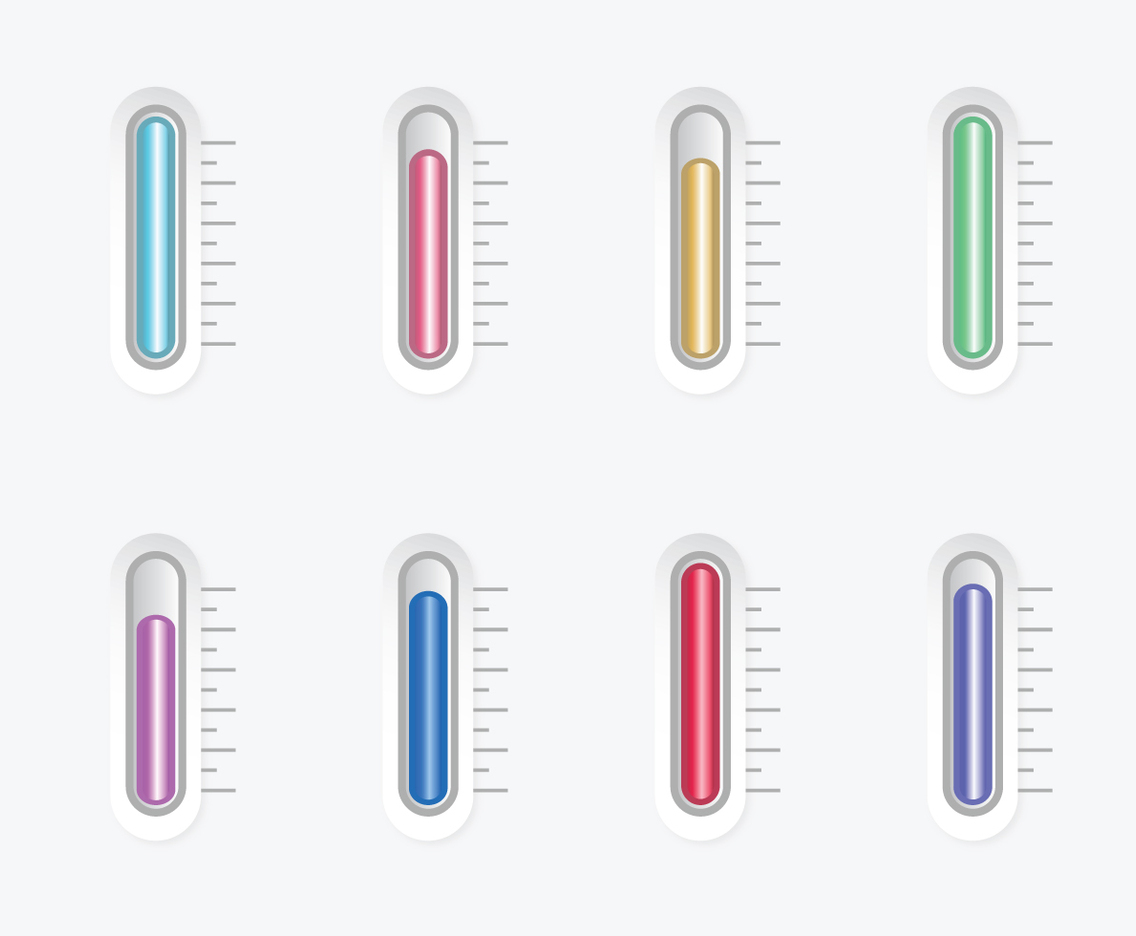 3D Thermometer Vectors