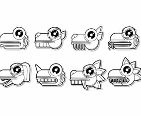 Free Cartoon Mayan Animal Symbol Vector