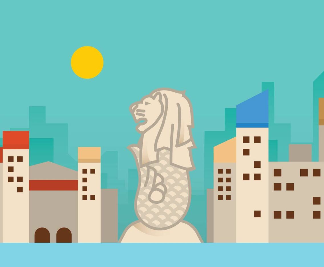 Flat Merlion Vector Background