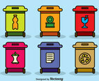 Colorful Recycle Bins Vector