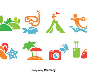 Vacation Icons Vector