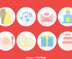 Wedding Planner Circle Icons Vector