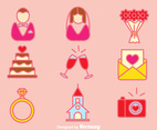 Wedding Planner Element Icons Vector