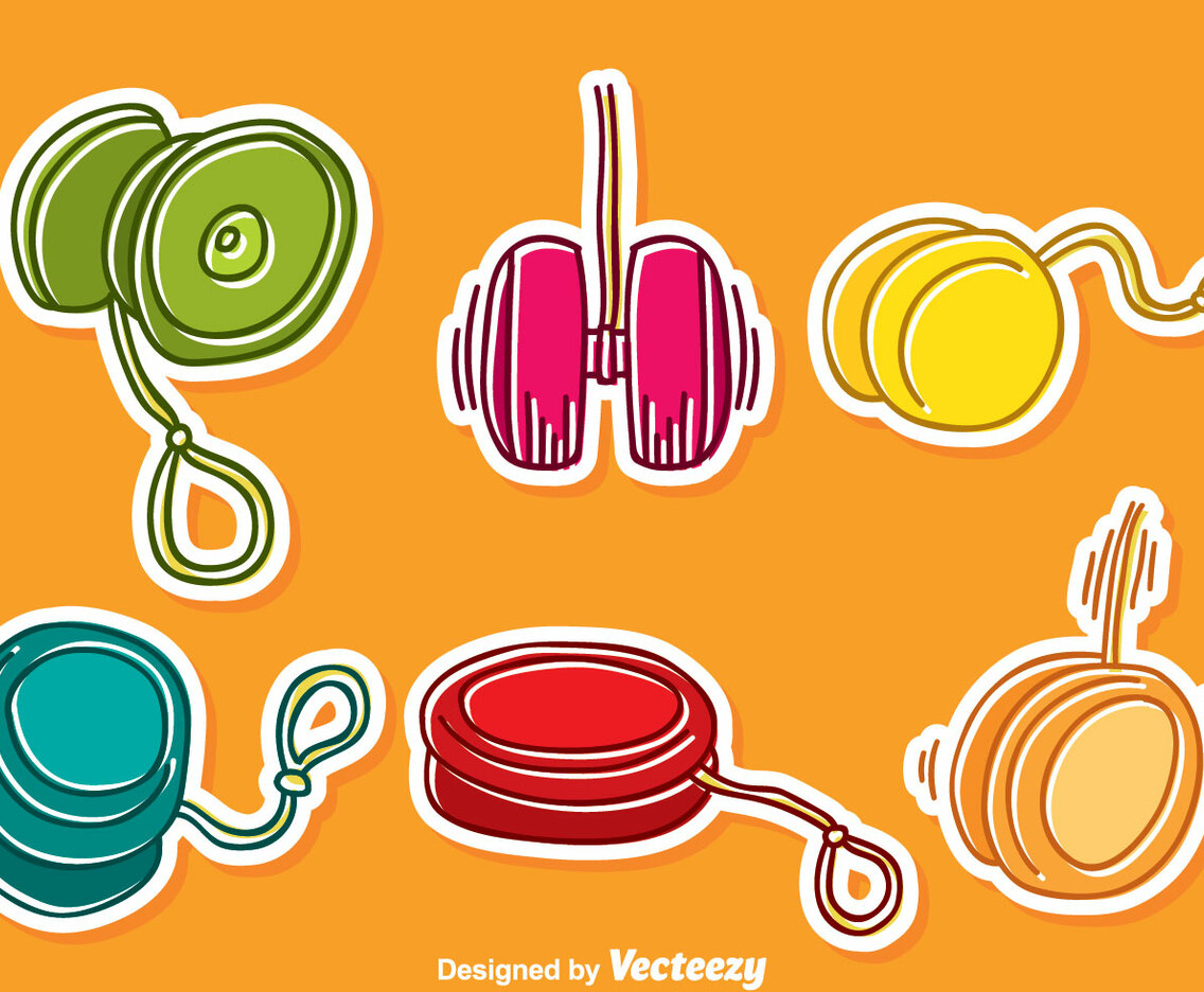 Hand Drawn Yoyo Vector Set