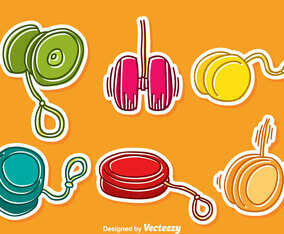 Hand Drawn Yoyo Vector Set