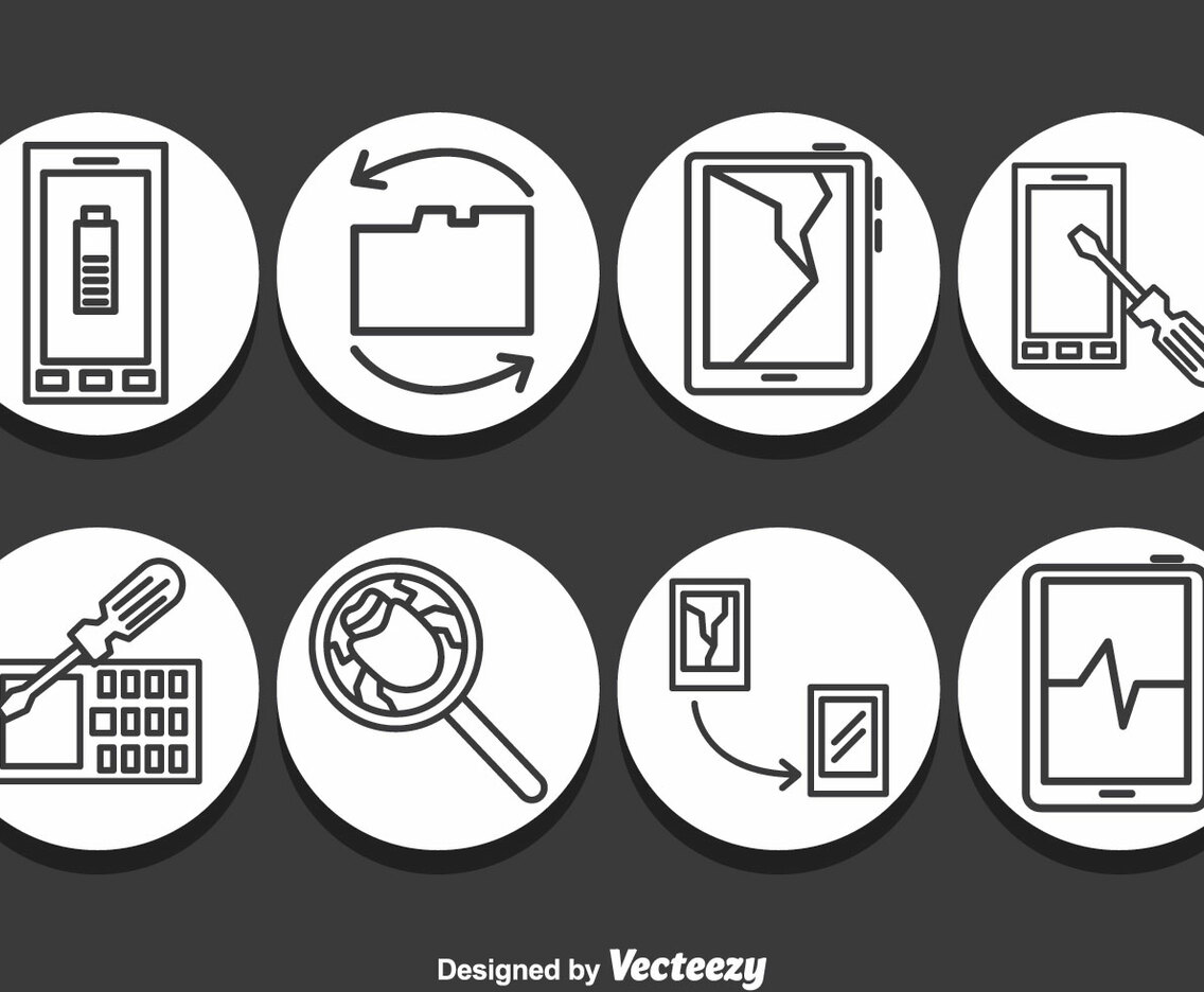 Smartphone Repair Icons Vector
