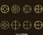Golden Crosshairs Vector Set