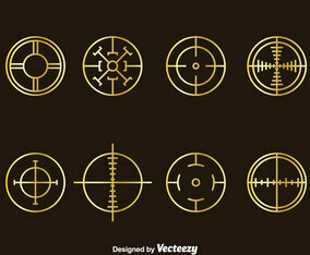 Golden Crosshairs Vector Set