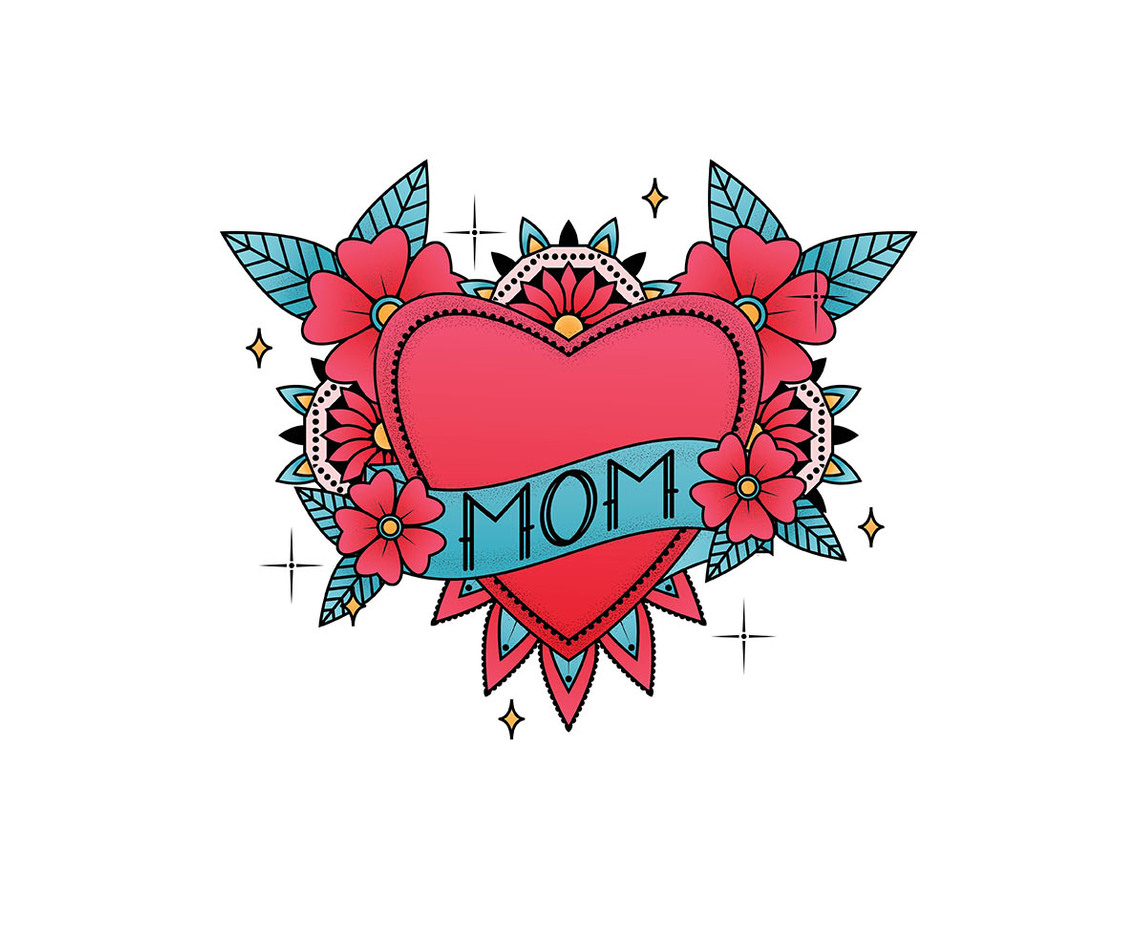 Mom Tattoo Vector