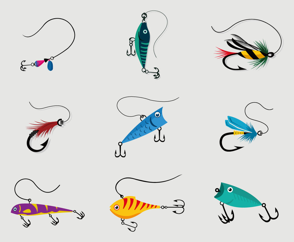 Colorful Fishing Lure Vector Pack