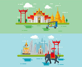 Wonderful Bangkok Flat Design