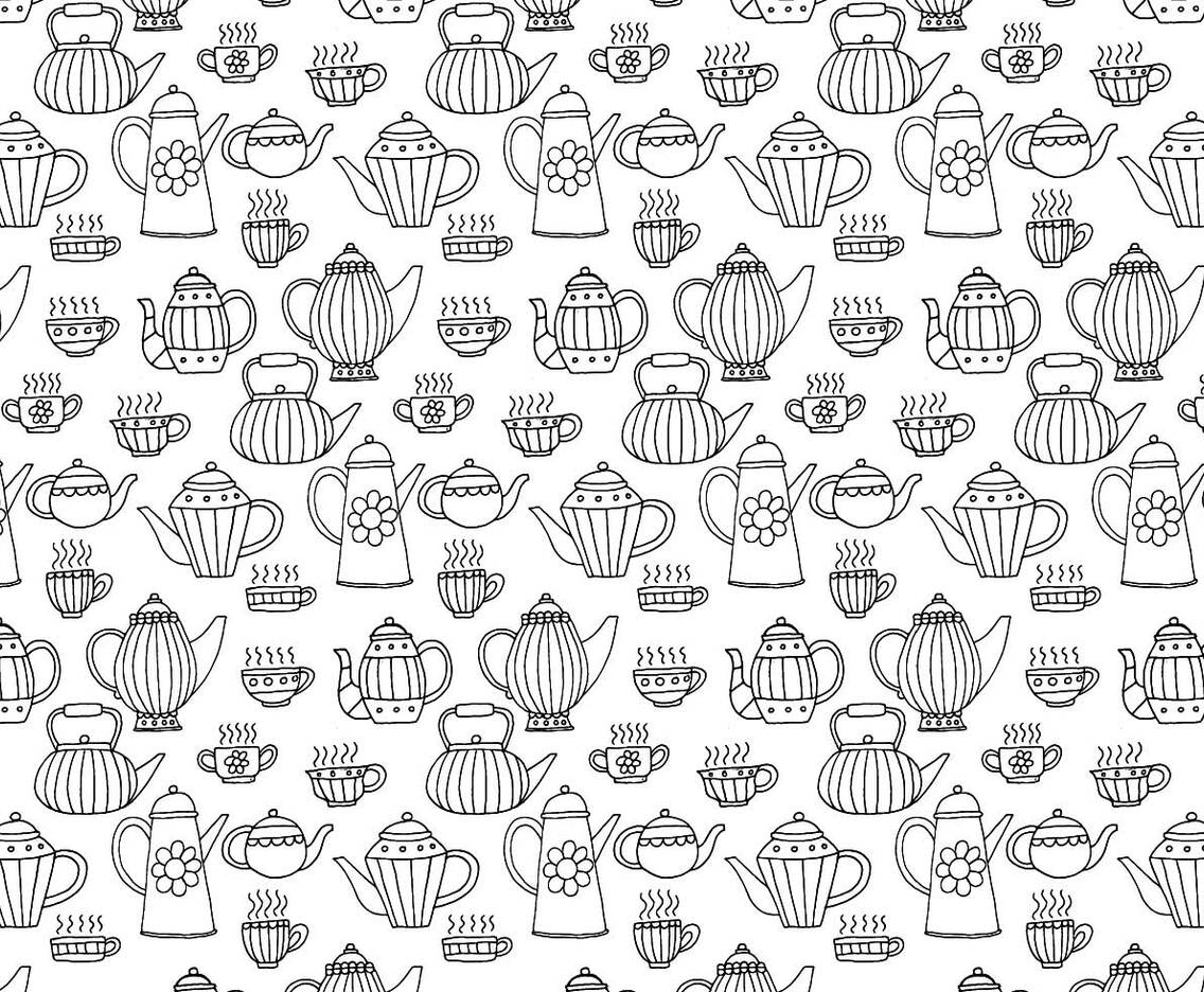 Tea Pots Seamless Pattern