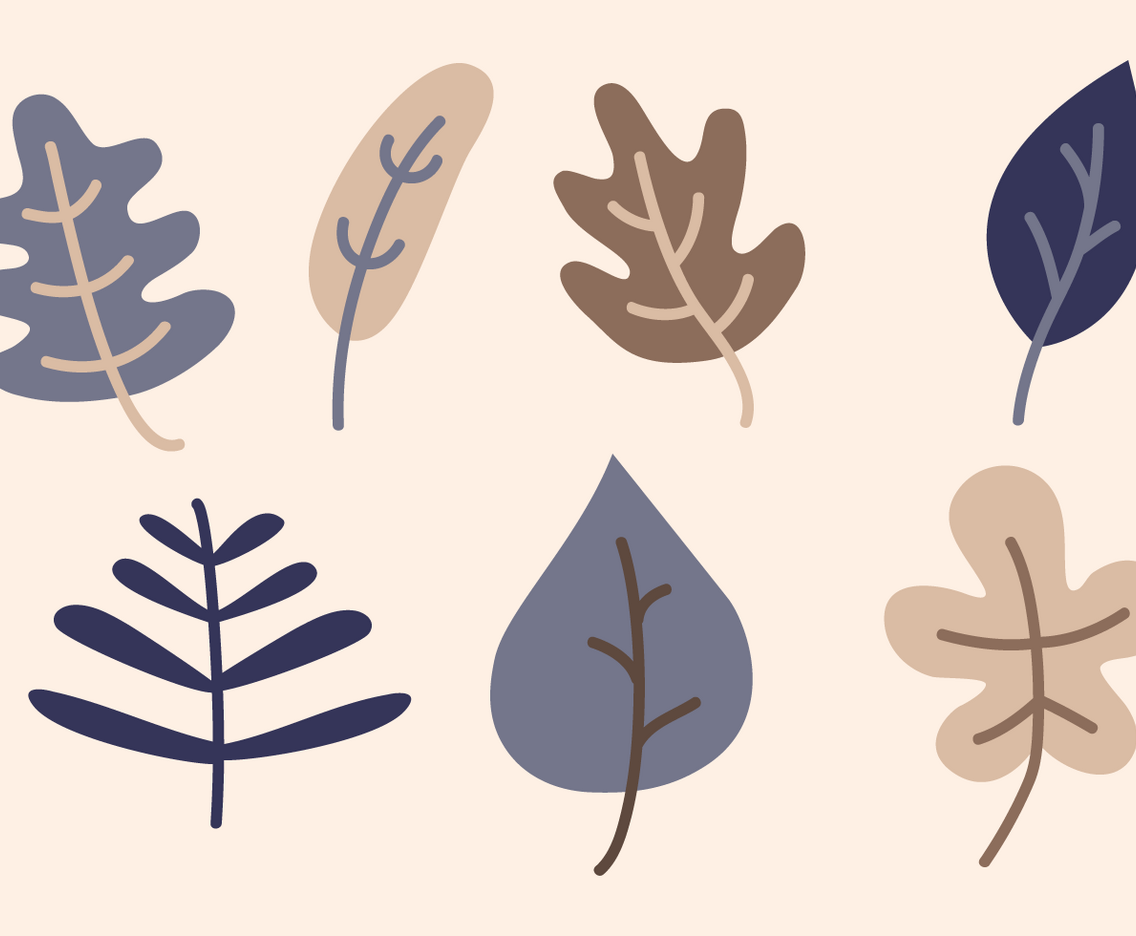 Cool Blue Autumn Leaves Vector