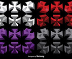 Vector Set Of 3D Maltese Crosses