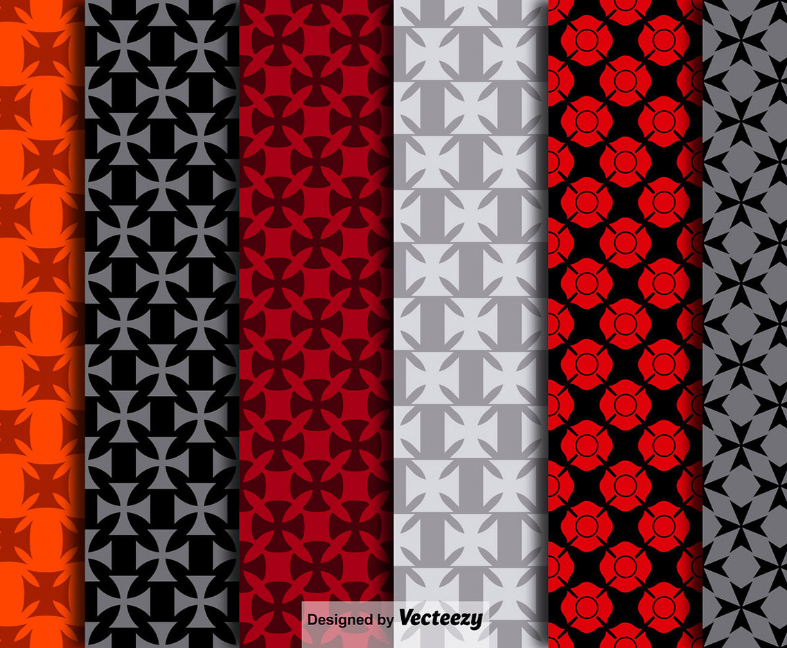 Vector Maltese Crosses Seamless Patterns