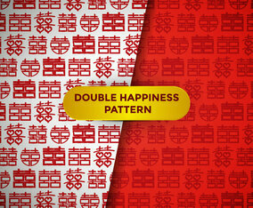 Double Happiness Pattern Vector