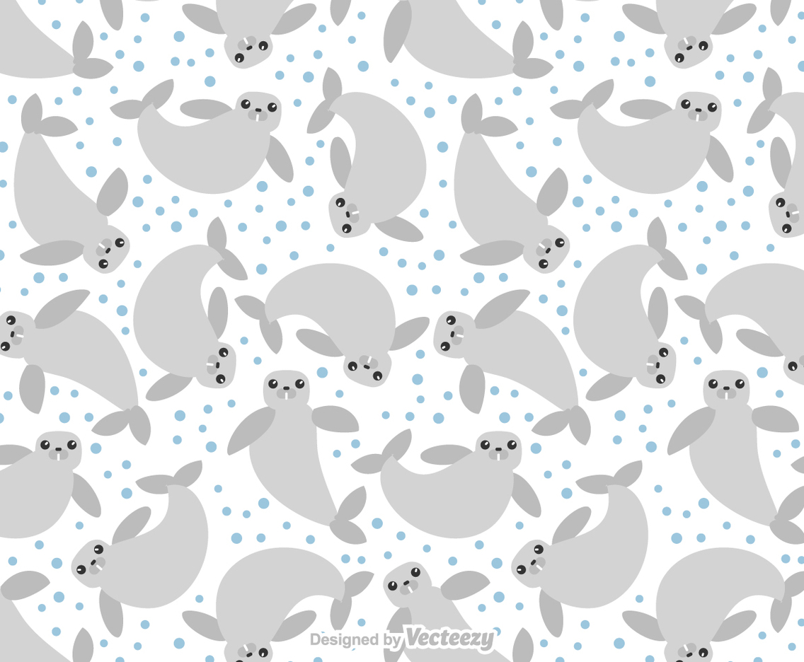 Free Cute Manatee Pattern Vector