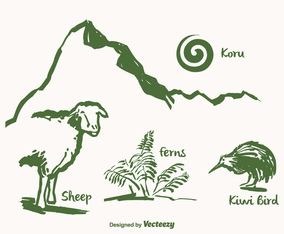 Free Drawn New Zealand Vector Landmarks