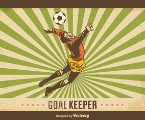 Free Retro Goal Keeper Vector Background